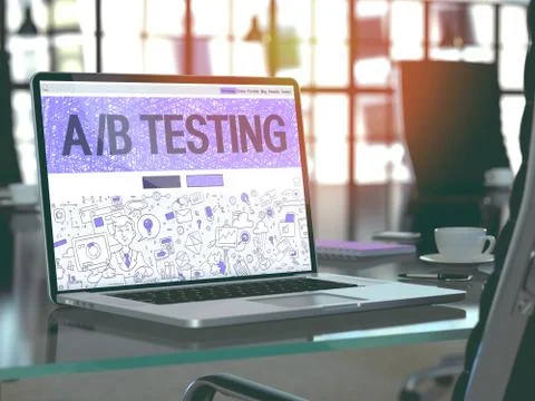 Laptop Screen with AB Testing Concept 스톡 일러스트