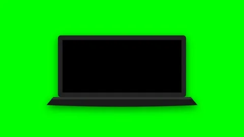 Laptop screen activation animation showing a glowing futuristic loading bar Stock Footage 346735732