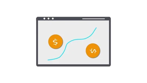 Laptop screen animation illustrating digital investing in real time with ma.. Stock Footage 309016145