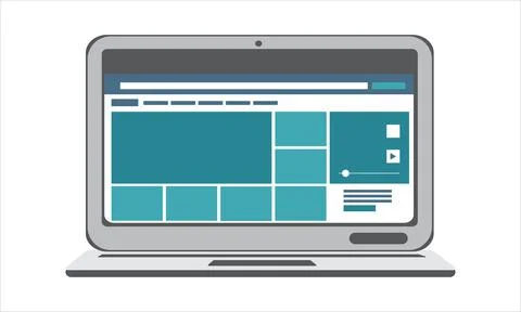 Laptop screen with the application Stock Illustration