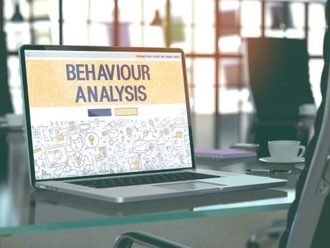Laptop Screen with Behaviour Analysis Concept Stock Illustration