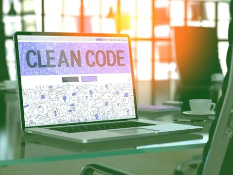Laptop Screen with Clean Code Concept Stock-Illustration
