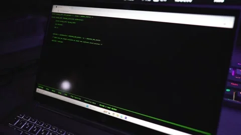 Laptop screen coding text video footage Stock Footage 290945128