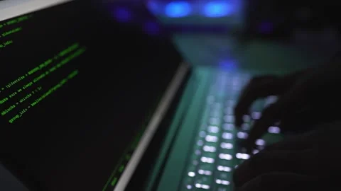 Laptop screen coding typing keyboard a person Stock Footage 290945125