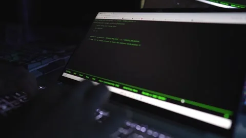 Laptop screen coding video footage Stock Footage 290945189