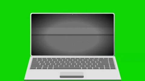 Laptop screen displaying analog TV static noise animation 4K Vídeo Stock 338328521