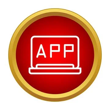 Laptop screen displaying app word icon outline Stockillustratie
