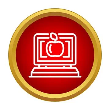 Laptop screen displaying an apple icon concept Stockillustratie