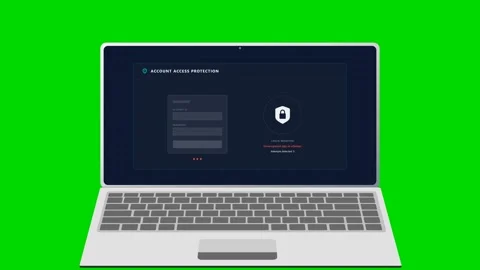 Laptop screen displaying brute force login protection interface. 4K Video stock 342115056