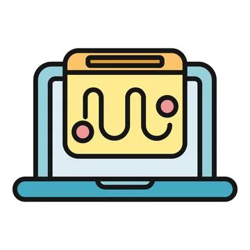 Laptop screen displaying data analysis path icon Stockillustratie