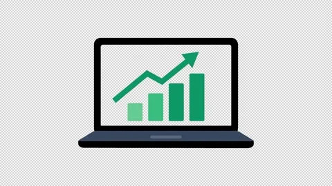 Laptop Screen Displaying Data Analytics Growth Chart and Business Login Inte Stock Footage 333014366