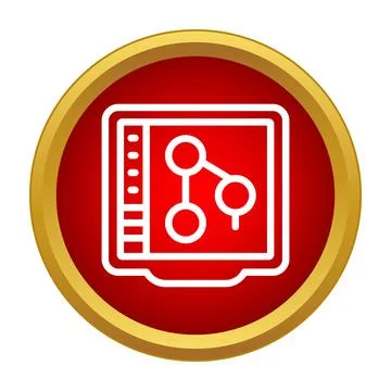 Laptop screen displaying network connection diagram icon Stock Illustration