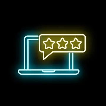 Laptop screen displaying online customer review rating system Stock Illustration