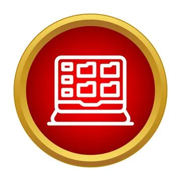 Laptop screen displaying organized file folders icon Stockillustratie