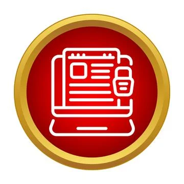 Laptop screen displaying secure data protection icon Stockillustratie