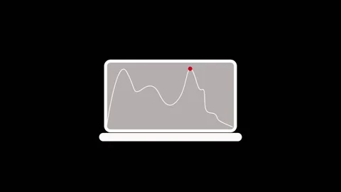 Laptop screen displays a simple line graph animation. This laptop screen re.. Stock Footage 337620719