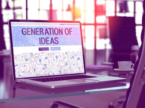 Laptop Screen with Generation of Ideas Concept イラスト素材