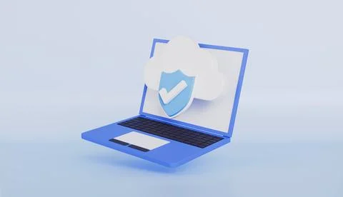 Laptop screen with lock signs for private secure, Password firewall secure Stock-Illustration