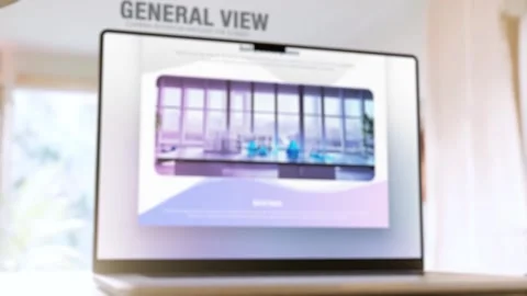 Laptop Screen Mockup in Cozy Room - 30sec Website or Application Promo After Effects stock