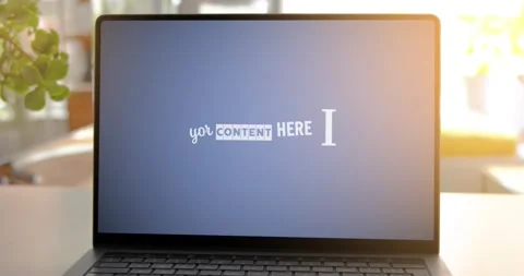 Laptop Screen Mockup in Cozy Sunny Room - 30sec Promo - 4 Scenes AE Template 스톡 After Effects