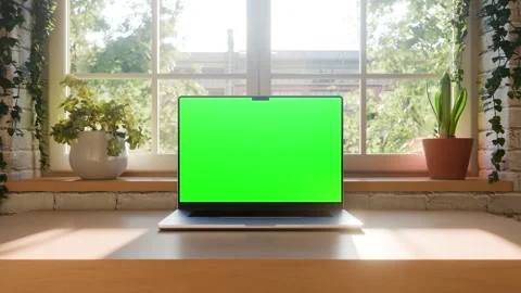 Laptop Screen Mockup  Front View with Chroma Key Green Screen, Loopable Bac.. 스톡 동영상 328152848