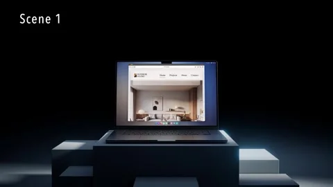 Laptop Screen Mockup – Minimal Podium Studio | 6-SET AE Template After Effects stock