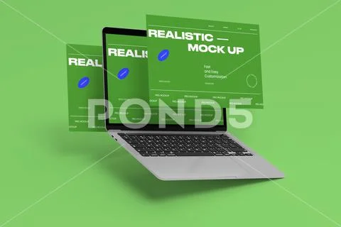 Laptop Screen Mockup Template PSD-sjabloon