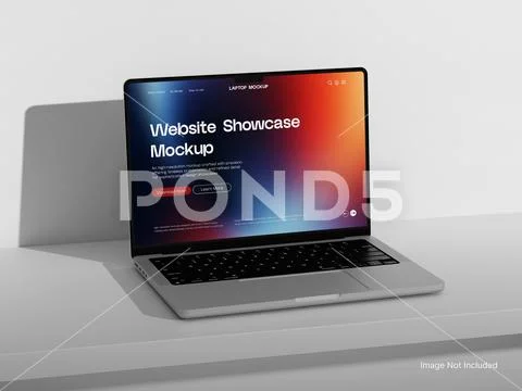Laptop Screen Mockup for Website Showcase Presentation PSD 템플릿