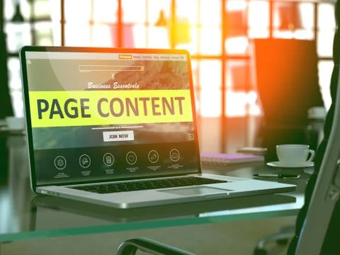 Laptop Screen with Page Content Concept 스톡 일러스트