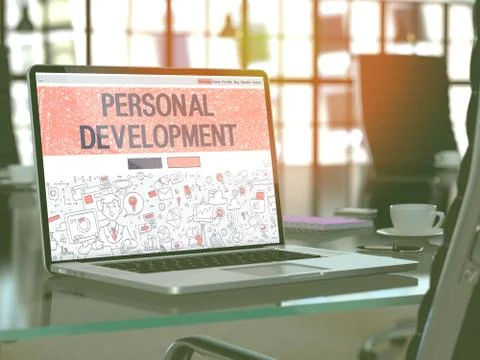 Laptop Screen with Personal Development Concept Stock Illustration