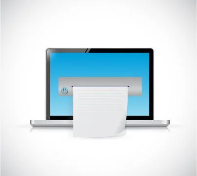 Laptop screen printer illustration design Stock Illustration