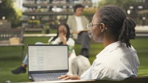 Laptop screen with programming language on terminal window Stock Photos