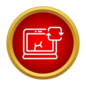Laptop screen repair process concept with broken display Stock Illustration