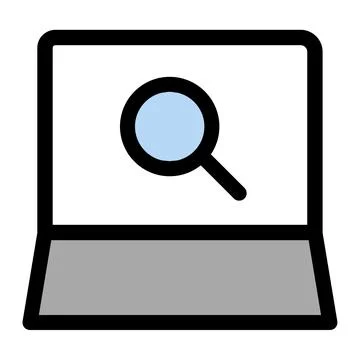 Laptop Screen Search- Data Analysis- Reporting Icon 스톡 일러스트