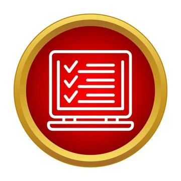 Laptop screen showing checklist with checkmarks for task completion Illustrazione stock