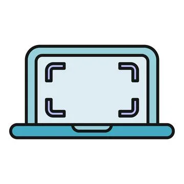 Laptop screen showing full screen or maximize icon Stock Illustration