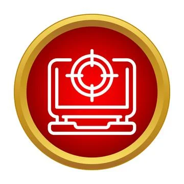 Laptop screen showing target icon concept Illustrazione stock