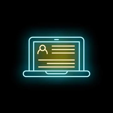 Laptop screen showing user profile account login form イラスト素材