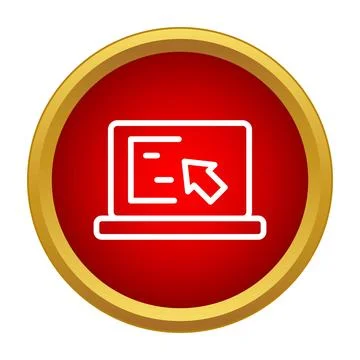 Laptop screen showing website with a mouse cursor Stockillustratie