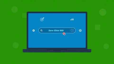 Laptop screen showing zero click seo search engine concept. 4K Stock Footage 342387550