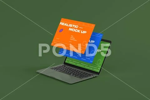 Laptop Screen Transition Mockup' PSD Template