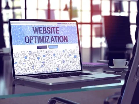 Laptop Screen with Website Optimization Concept 스톡 일러스트