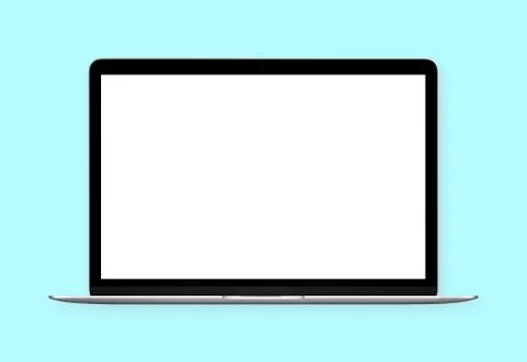 Laptop screen white empty plain Foto stock