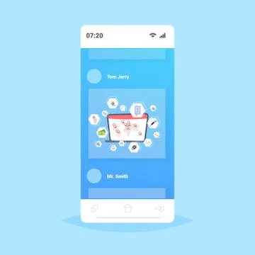 Laptop screen with world map location geo tags different computer applications Stock Illustration