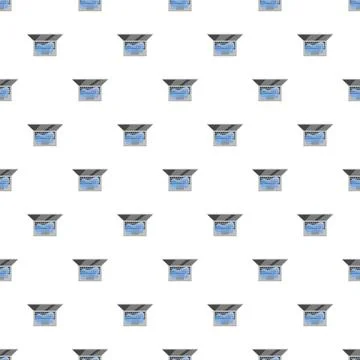 Laptop screens displaying a cloud data pattern seamlessly tiling Stock Illustration