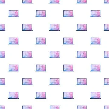 Laptop seamless pattern with abstract digital screen イラスト素材