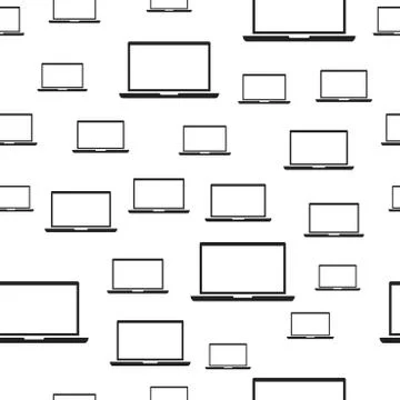 Laptop seamless pattern. Business concept notebook pictogram. Vector illustra 스톡 일러스트