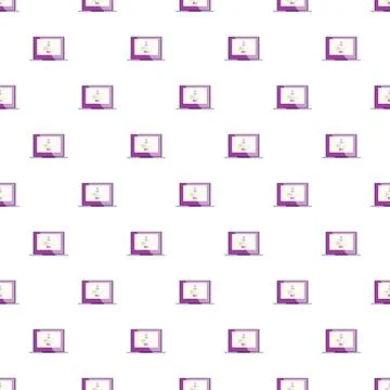 Laptop seamless pattern showing user login interface Stock Illustration