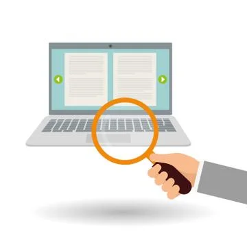 Laptop search computer Stock Illustration