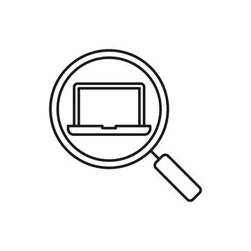 Laptop Search icon Vector Design. Laptop icon with Searching design concept f イラスト素材